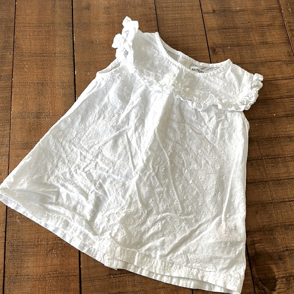 White eyelet tunic top